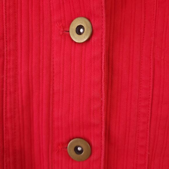 Coldwater Creek short cropped Jacket Womens Petite 4 Red Casual Button U… - Picture 10 of 15